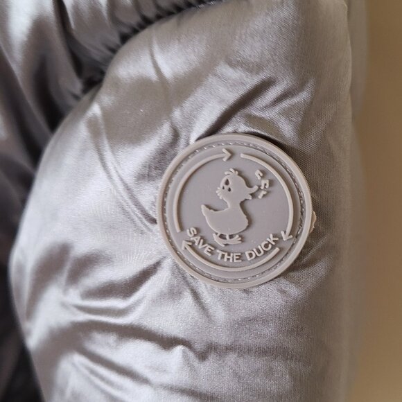 SAVE THE DUCK Silver Kimia Diamond Quilt Jacket - Size Large NWT - Picture 12 of 13
